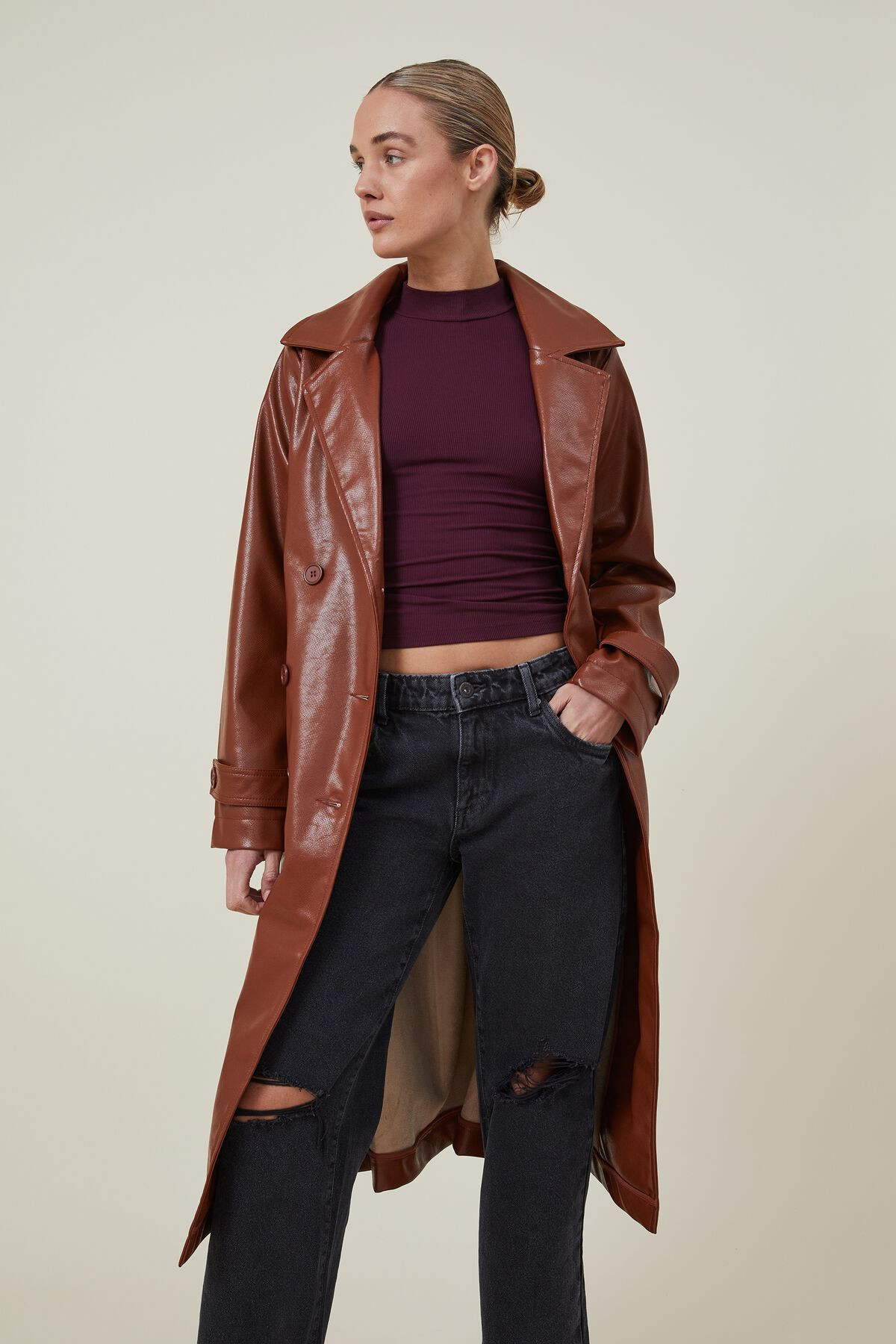 Faux Leather Trench | Cotton On (US)