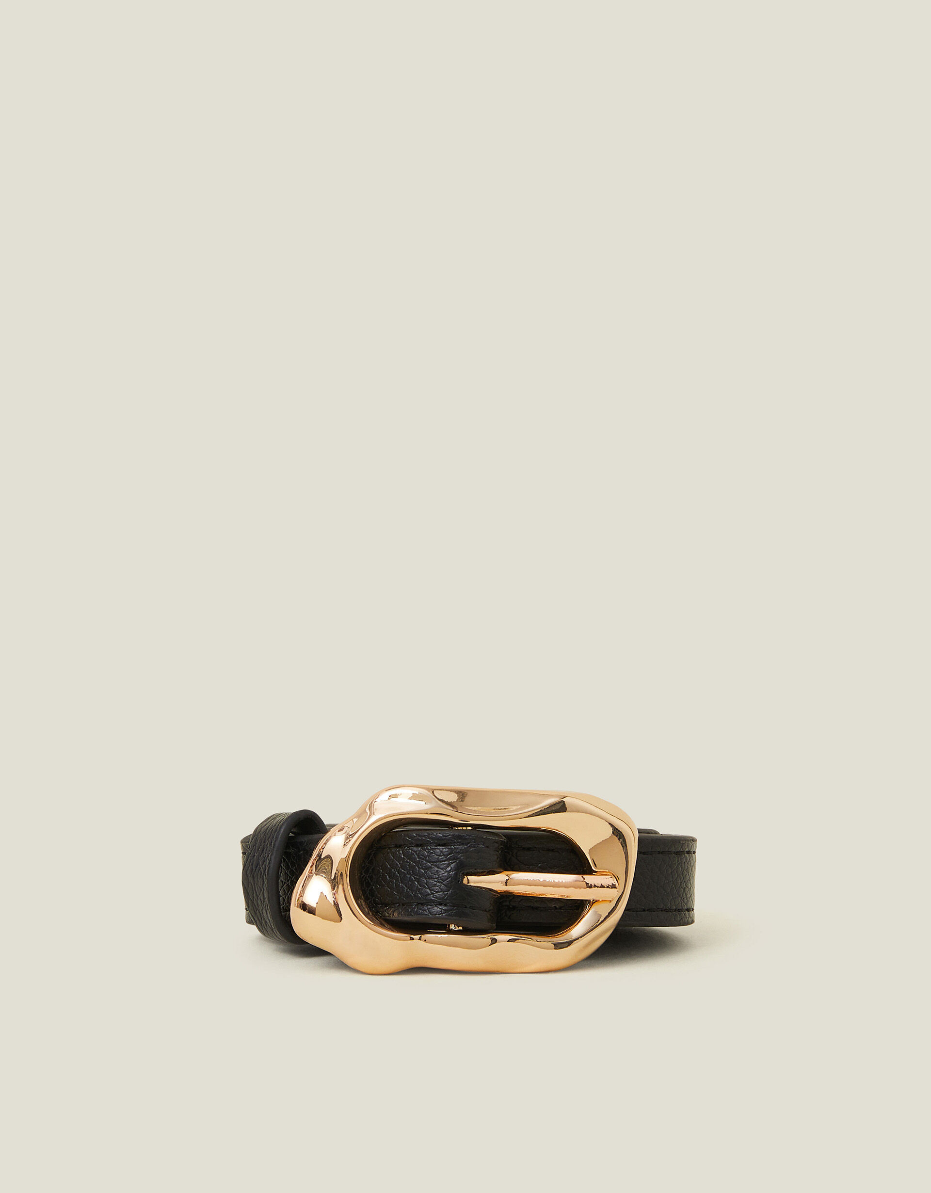 Skinny Molten Buckle Belt  Black | Accessorize (Global)