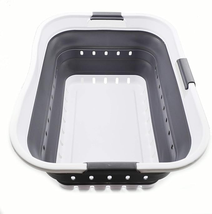 SAMMART 42L (11 gallon) Collapsible Plastic Laundry Basket - Foldable Pop Up Storage Container/Or... | Amazon (US)