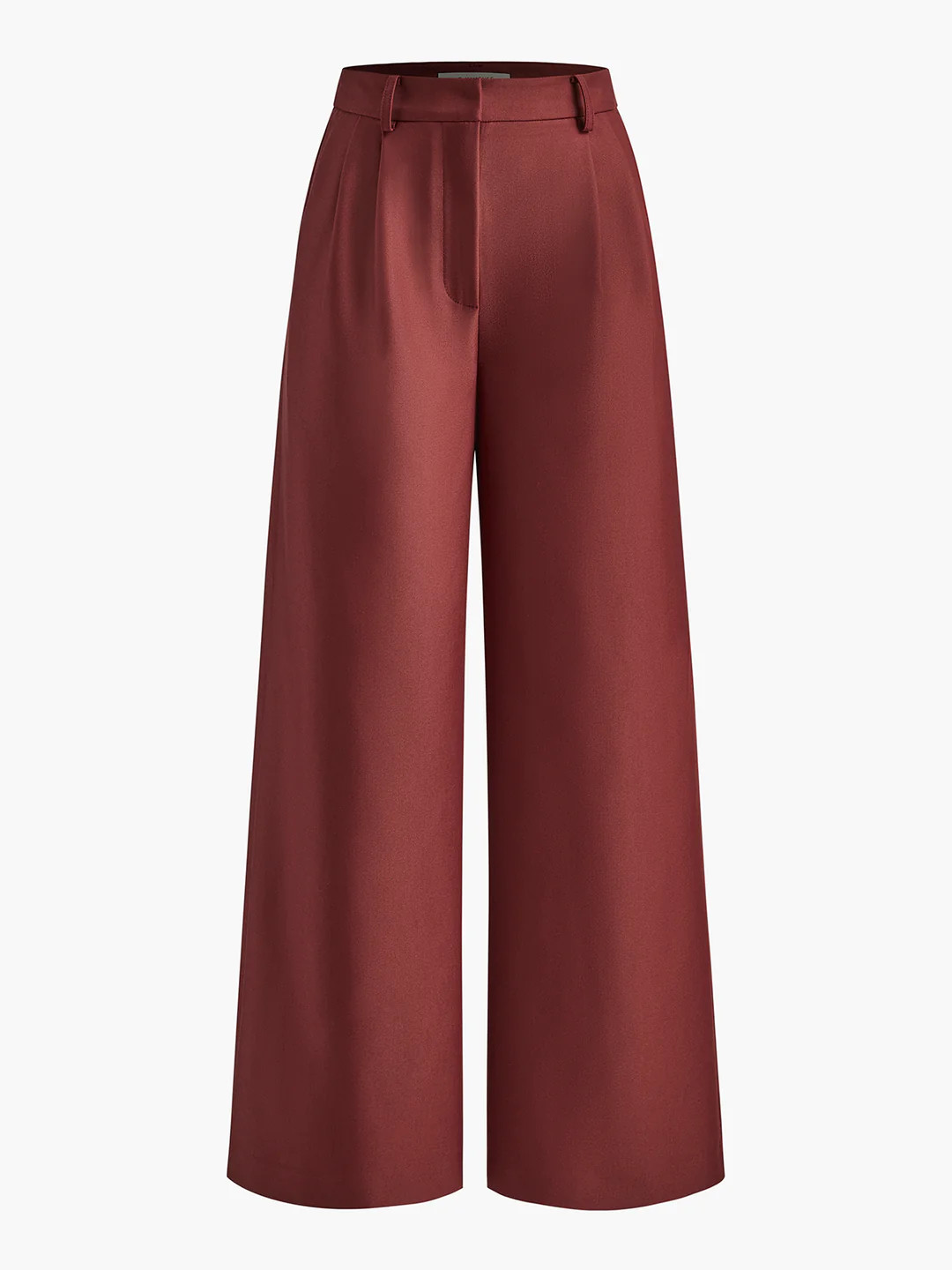 Solid Wide Leg Pants Without Belt | Commense