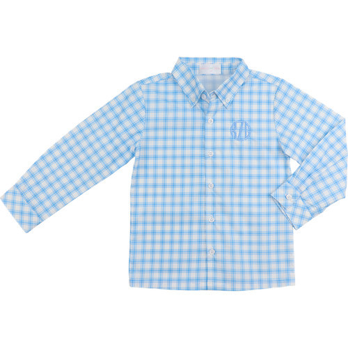 Blue And White Plaid Button Down Shirt | Cecil and Lou