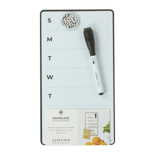frameless dry erase weekly calendar 5.5in x 10in | Five Below