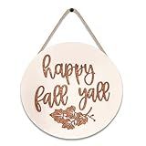 Fall Decorative Door Hanging Decor,Happy Fall Wood Sign,Autumn Wooden Wall Decor with Maple Leaf Pat | Amazon (US)