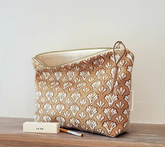 Boho Bronze Makeup Bag Unique Travel Bag Make up Pouch | Etsy Canada | Etsy (CAD)