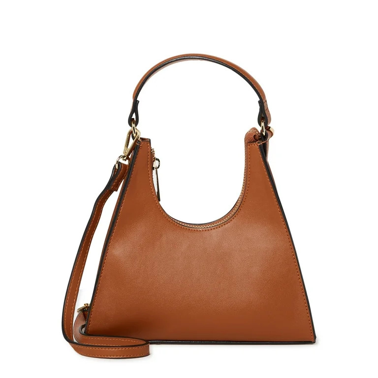 No Boundaries Women's Trapezoid Crossbody Handbag Cognac | Walmart (US)