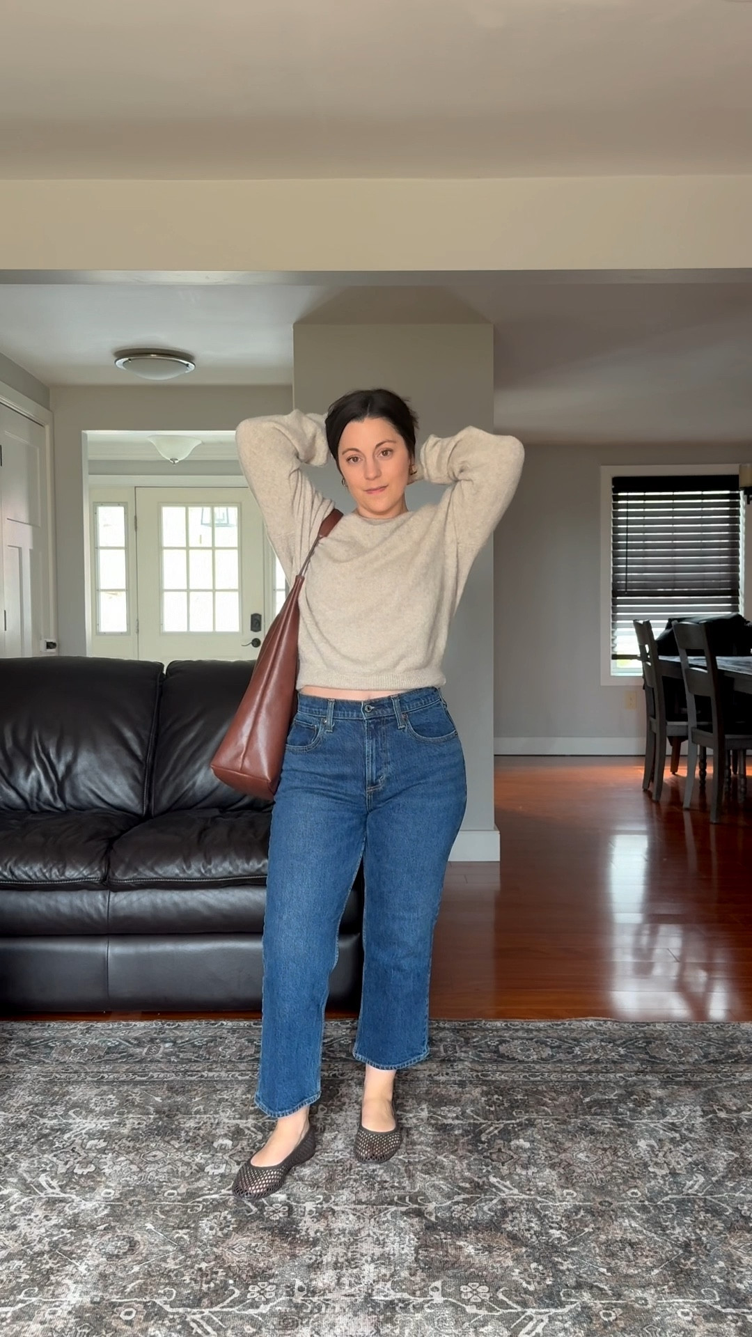 Casual spring outfit
Size xs top, 26 short jeans, shoes are true to size
For reference I am:
5ft, 120lbs, 26” waist

Petite outfits, cropped jeans, denim, spring sweaters, neutral outfits, ballet flats

@abercrombie 

#LTKootd #LTKSeasonal #LTKPetite