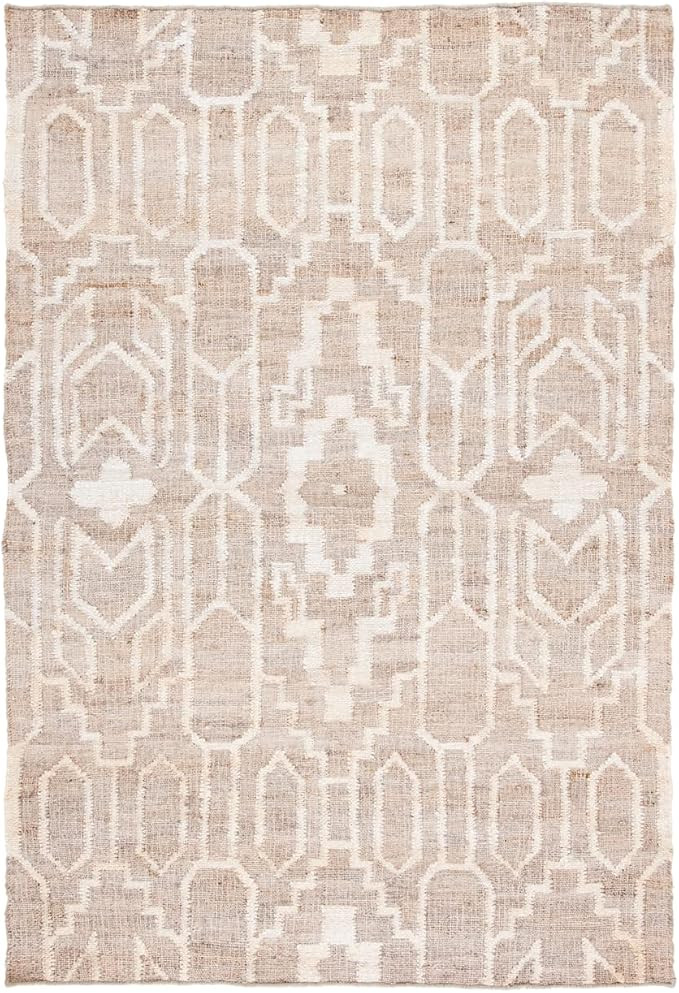 SAFAVIEH Natural Fiber Collection 4' x 6' Grey/Ivory NFB750F Flatweave Premium Jute Entryway Livi... | Amazon (US)