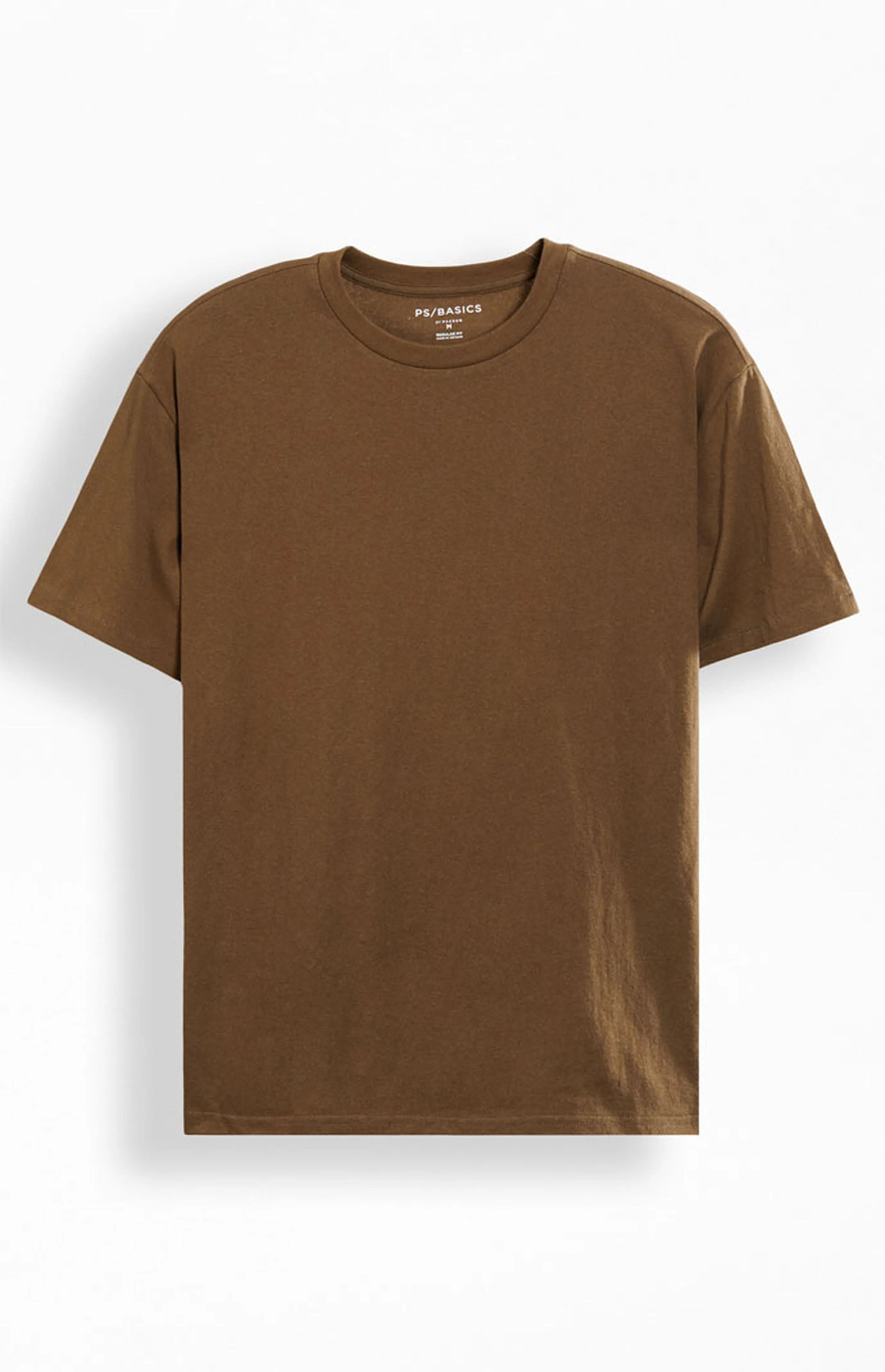 PS Basics Brown Reece Regular T-Shirt | PacSun