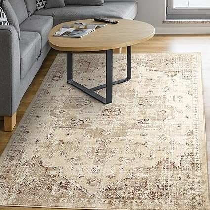 Antep Rugs Elite 5x7 Vintage Bohemian Distressed Oriental Medallion Indoor Area Rug (Beige, 5' x ... | Amazon (US)