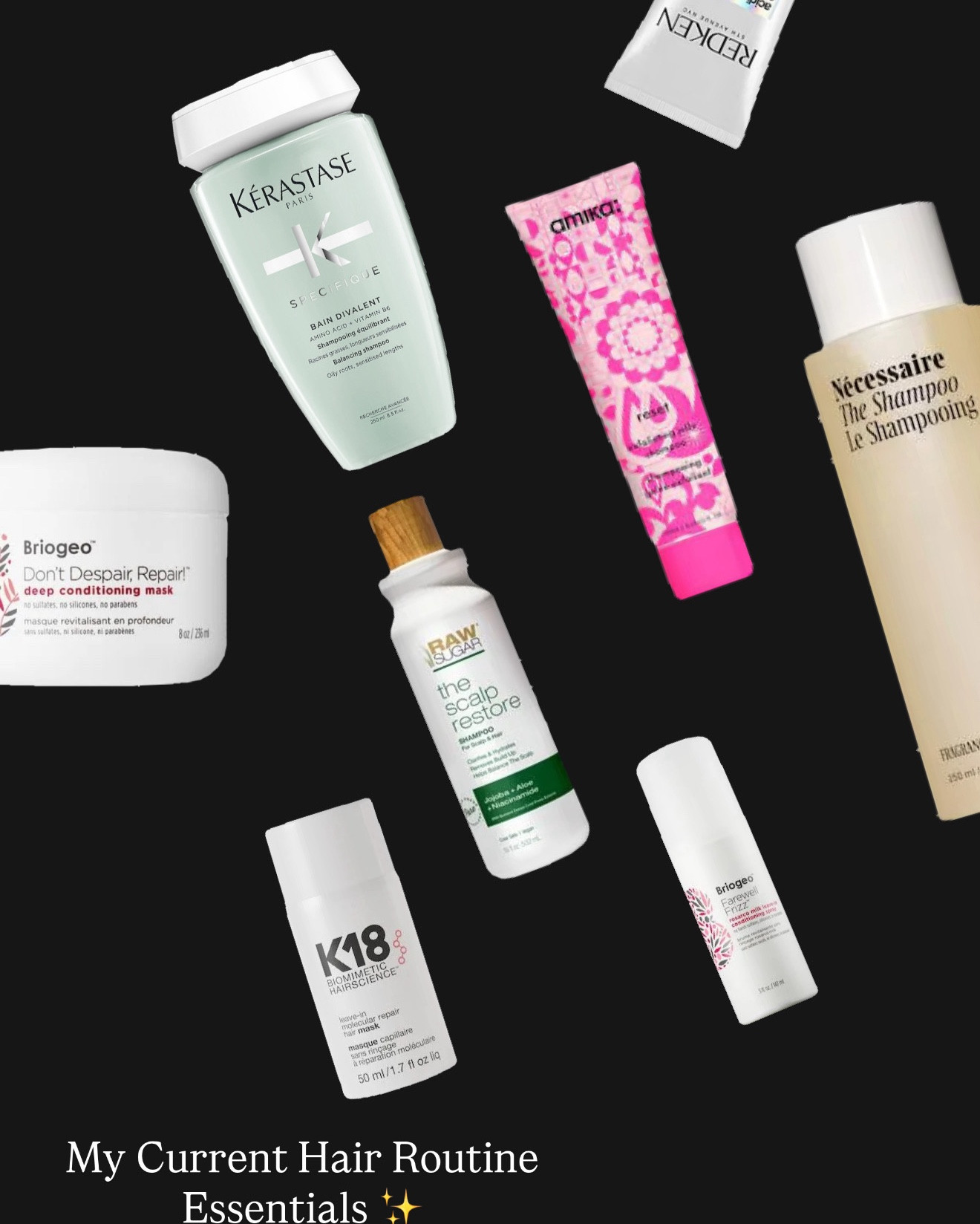 My hair routine essentials for an oily scalp + high porosity hair 🤍 This routine keeps my scalp balanced, my ends hydrated, and my hair strong. If you struggle with oily roots, frizz, or damage, these products actually work 👏