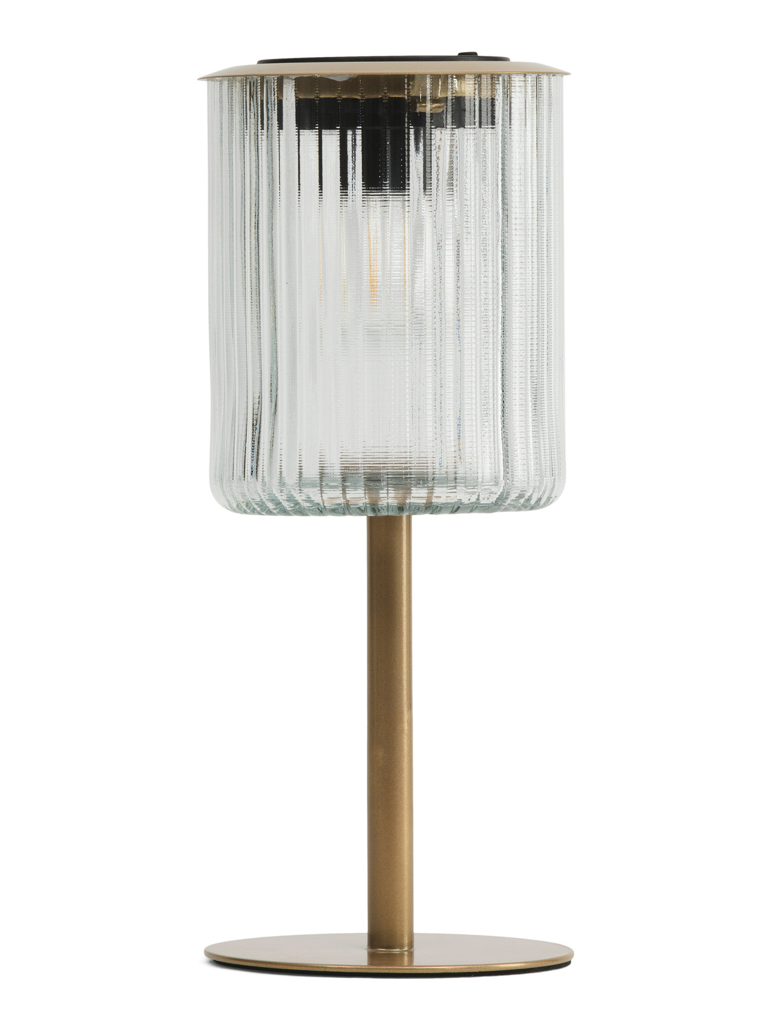 12x5in Outdoor Solar Metal Glass Table Lamp | TJ Maxx