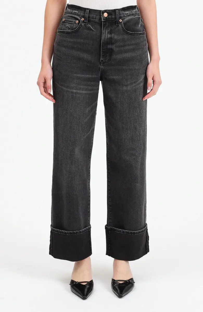 DAZE Eastside High Waist Cuff Crop Straight Leg Jeans | Nordstrom | Nordstrom
