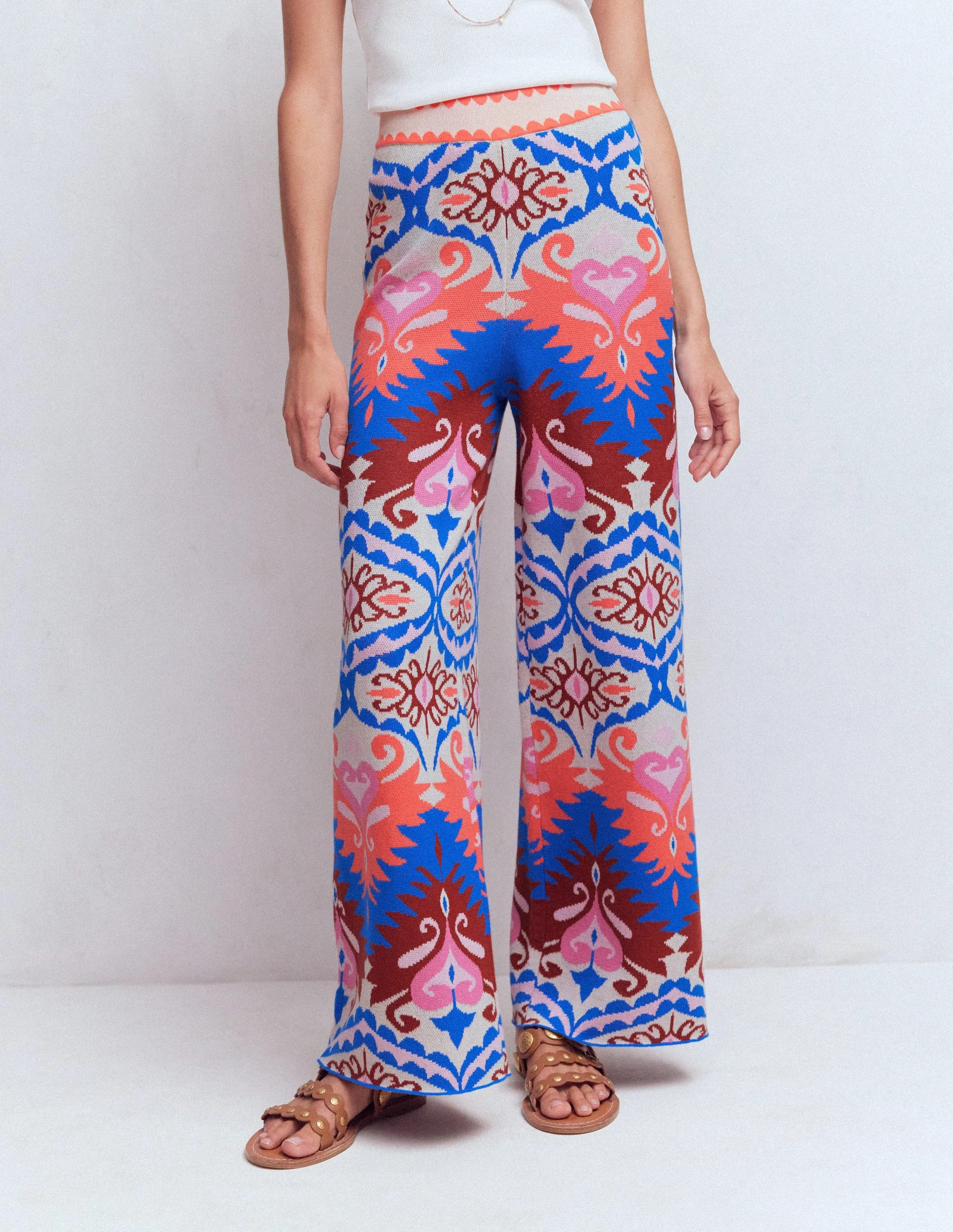 Jacquard Knitted Pants-Multi Aztec | Boden (US)