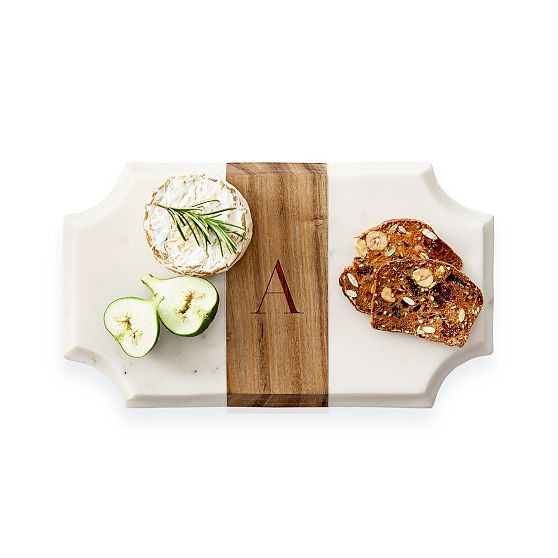 Wood and Marble Beveled Cheese Board | Mark and Graham