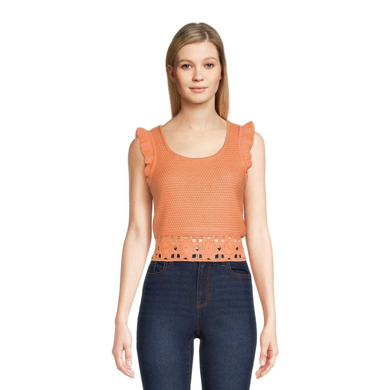 Madden NYC Juniors Crochet Top, Sizes XS-3XL | Walmart (US)