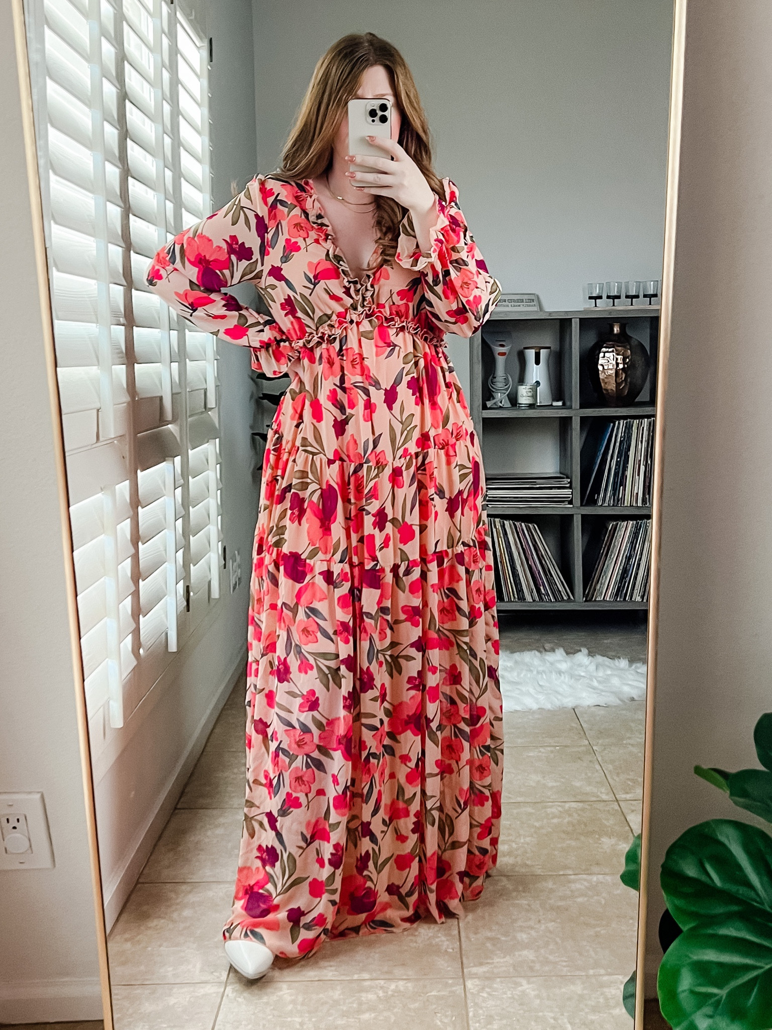 Floral maxi dress from amazon wearing size medium. Amazon dress. Fall wedding guest dress. Fall dress. 

#LTKunder50 #LTKwedding #LTKSeasonal