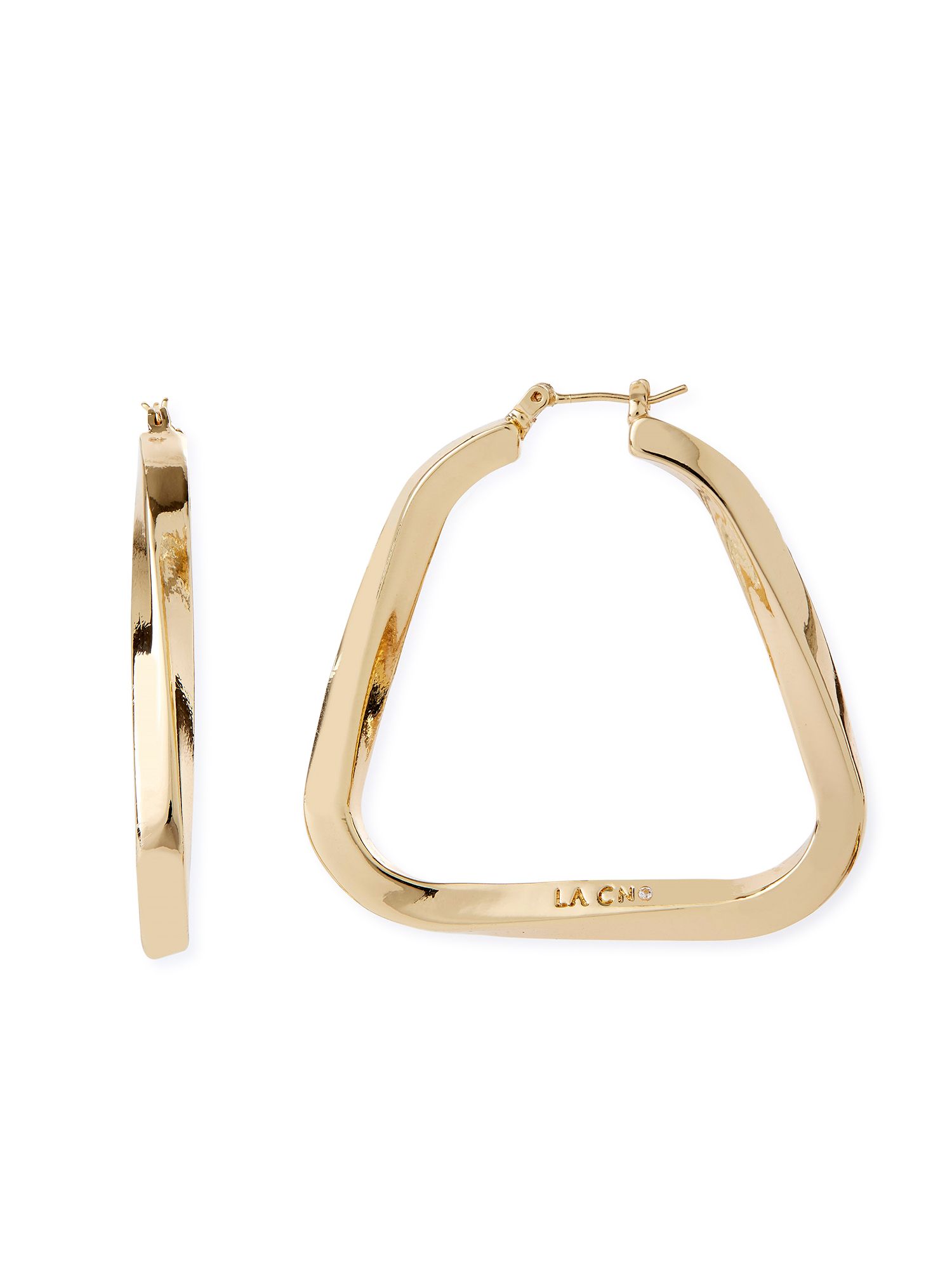 Scoop Women’s 14KT Gold Flash Plated Large Twist Hoop Earrings | Walmart (US)