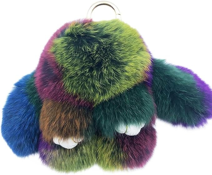 Unpafcxddyig Bunny Keychain Mini Cute Rex Rabbit Faux Fur Key chain 3.9in for Car Handbag Keyring... | Amazon (US)