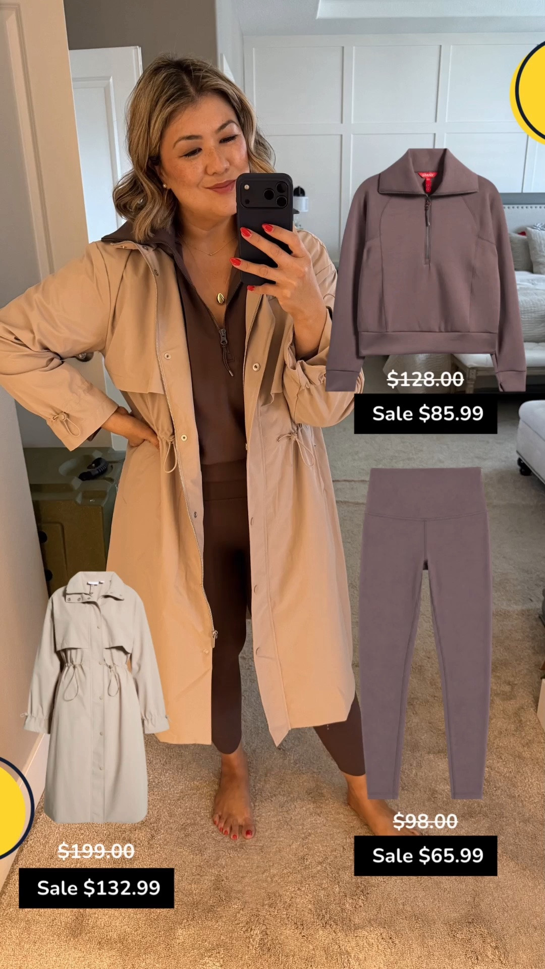 Wearing a size large in the raincoat, a large in the quarter zip and an extra large in the leggings. I highly recommend sizing up one in the leggings for the best fit.

#nsale

#LTKootd #LTKSaleAlert #LTKActive