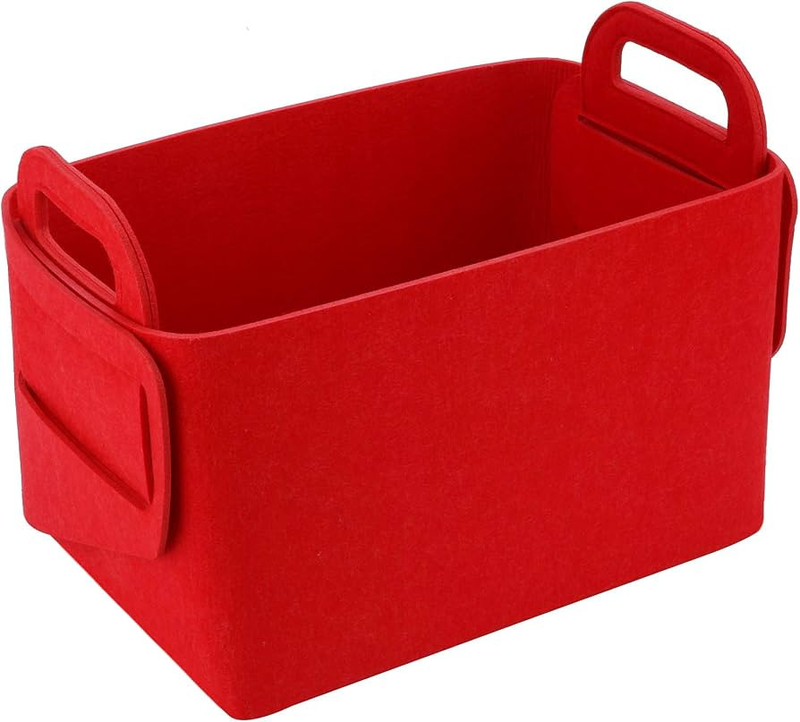 Minoisome Storage Basket Felt Storage Bin Collapsible& Convenient Box Organizer with Carry Handle... | Amazon (US)