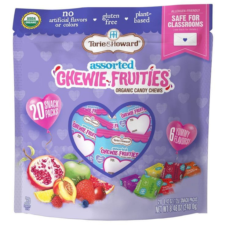 Torie & Howard Valentine's Organic Chewie Fruities - 8.46oz/20ct | Target