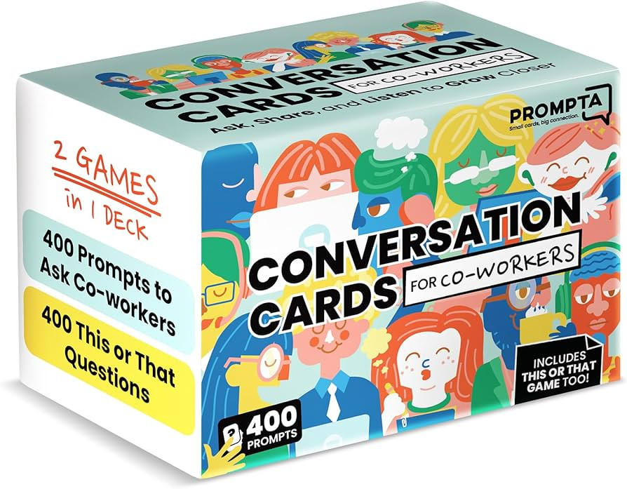 Prompta 400 Conversation Cards for Coworkers - Fun Icebreaker Teambuilding Game for Work | Amazon (US)