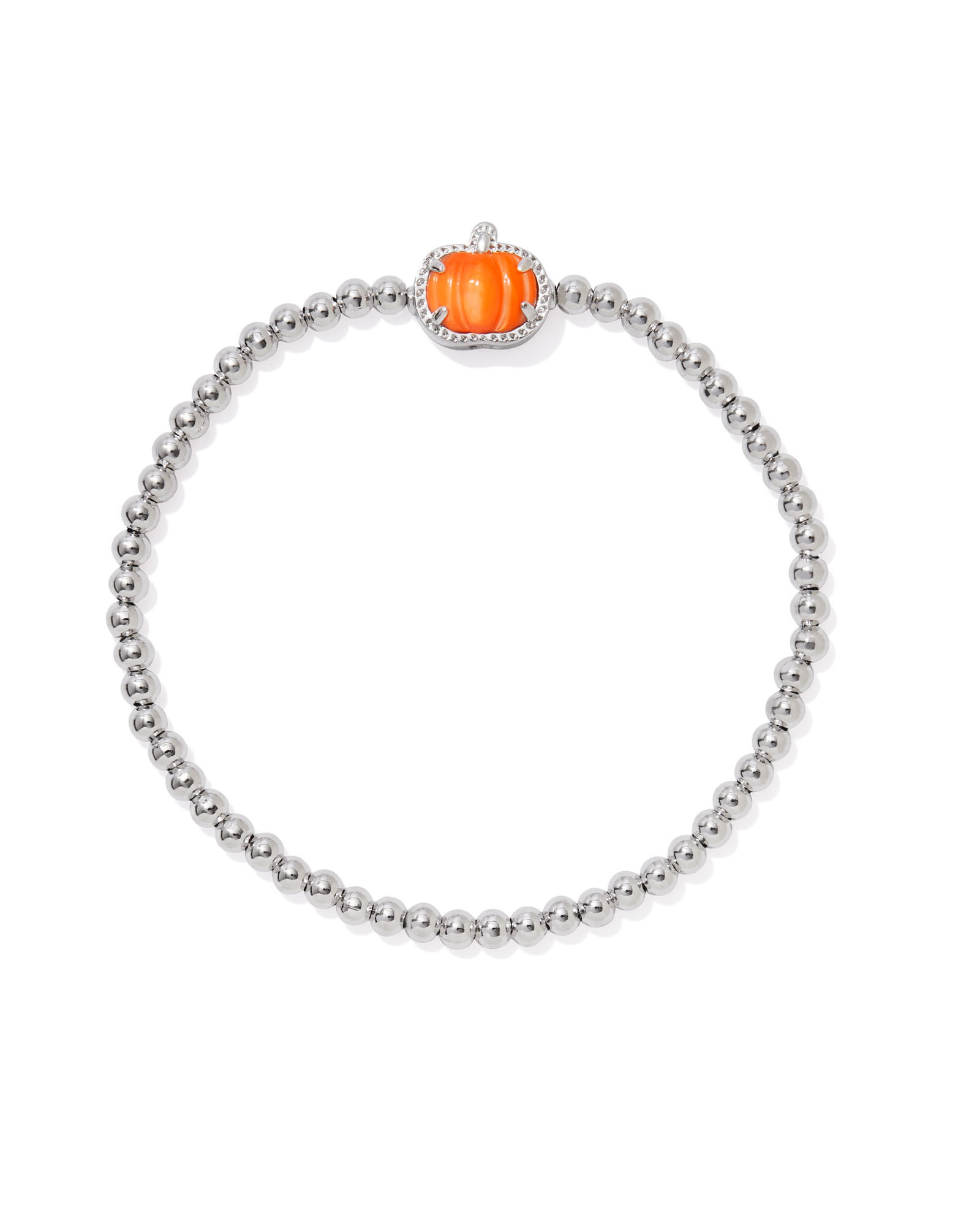 Pumpkin Silver Stretch Bracelet in Orange Mother-of-Pearl | Kendra Scott | Kendra Scott