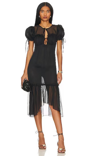 Ophelia Midi Dress in Black Fall Cocktail Dress Fall Capsule Wardrobe Fall Clothes Fall Clothing | Revolve Clothing (Global)