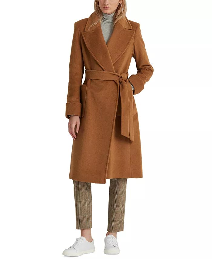 Lauren Ralph Lauren Women's Cashmere Blend Belted Wrap Coat - Macy's | Macy's
