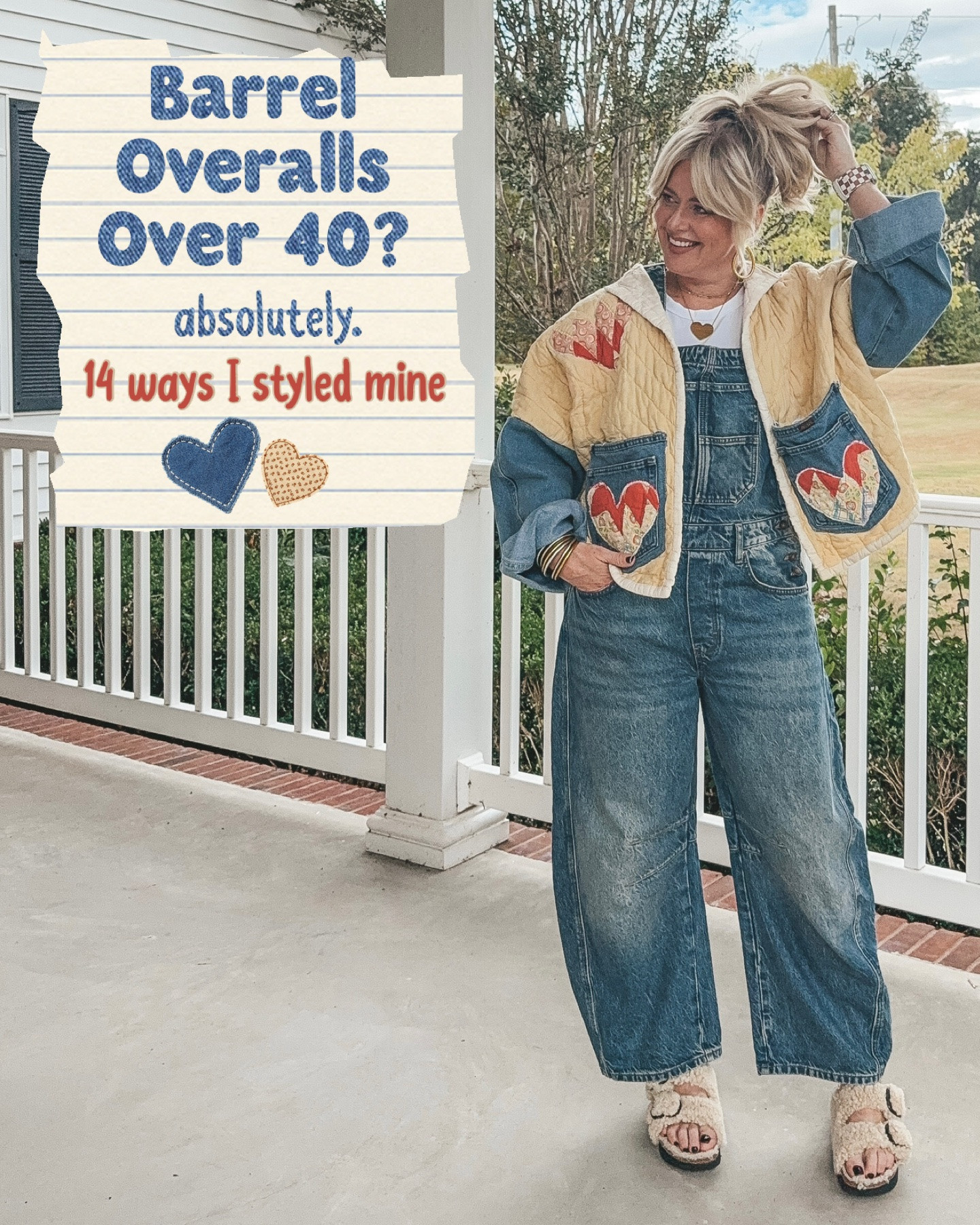I bought the denim overalls first and loved so much I now have them in brown and orange too! 
I’m in a medium in all of them. 

I also found some on sale in Amazon and linked a few looks for less. 

This adorable quilted jacket is @madebykagan on Instagram. She has homemade jacket drops pretty often.  
Swipe to see all the fun overall fits! Linking everything I can!

#LTKootd #LTKOver40