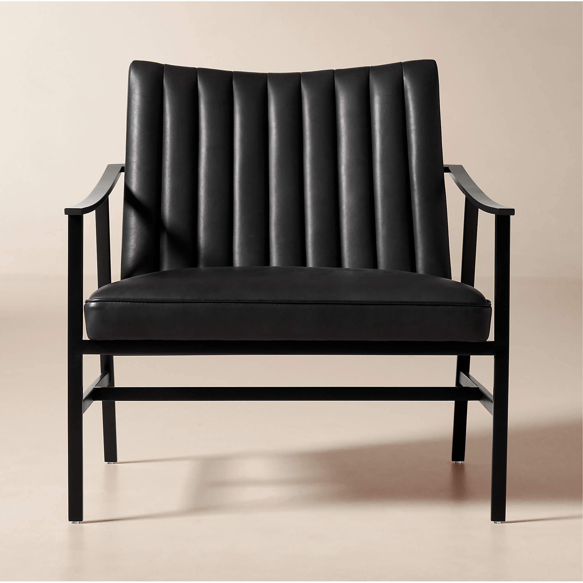 Blair Black Leather Accent Chair by Paul McCobb Set of 2 + Reviews | CB2 | CB2