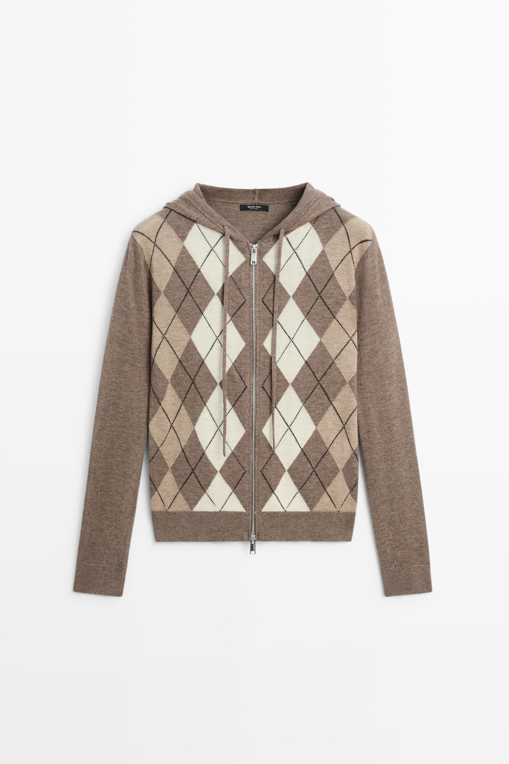 Strickjacke mit Kapuze und Reißverschluss | Massimo Dutti DE