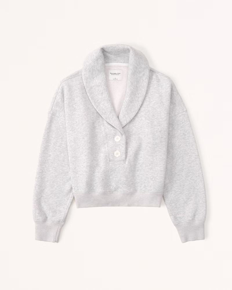 Women's Shawl Collar Henley Sweatshirt | Women's Tops | Abercrombie.com | Abercrombie & Fitch (US)