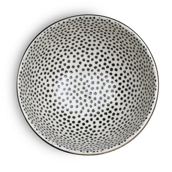 Thyme & Table Dot Ceramic Bowl Black and White | Walmart (US)