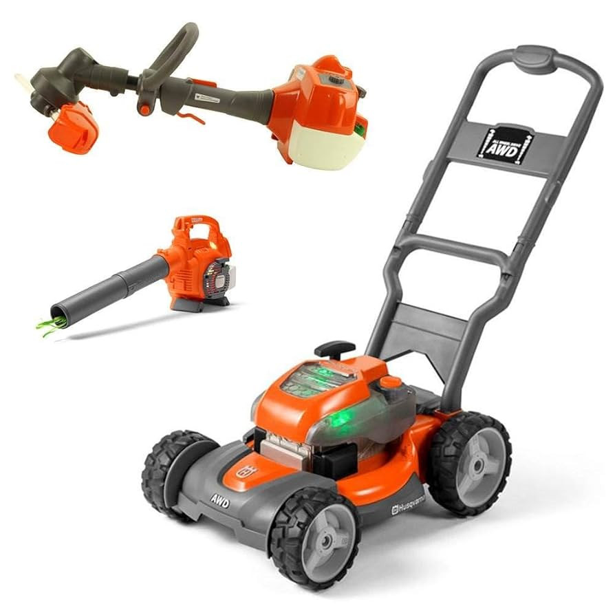 Husqvarna Kids Battery Operated Toy Leaf Blower + Weed Eater + Lawn Mower w/ Sound | Amazon (US)