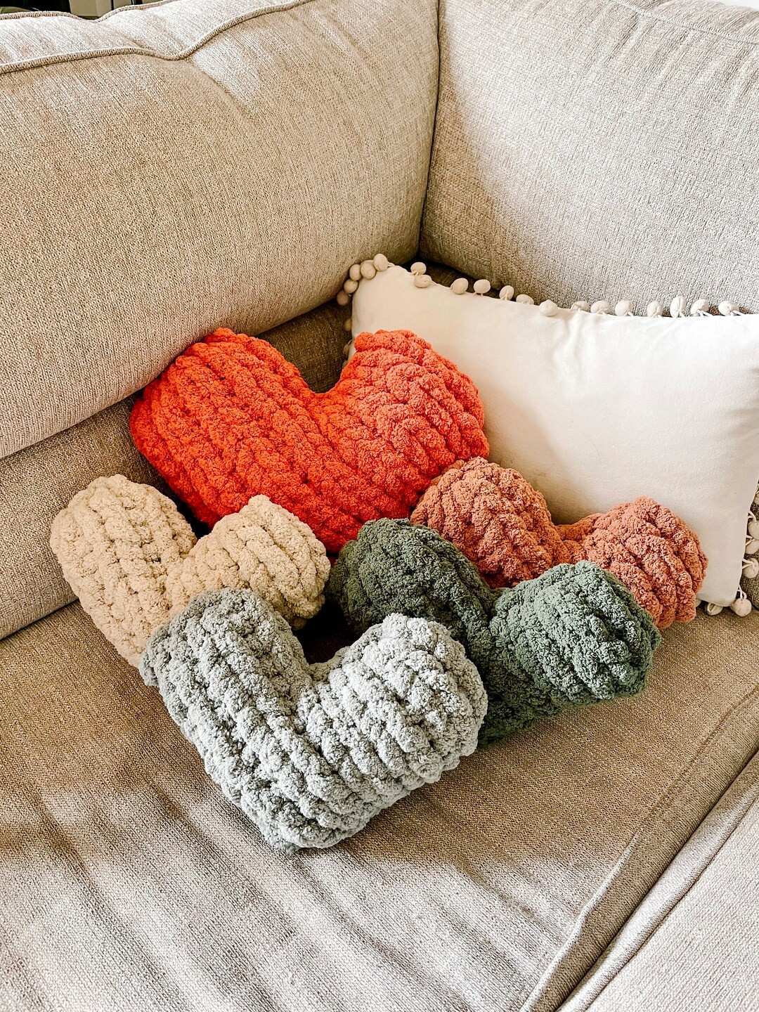 Heart Shaped Pillow Knit Pillow Knit Heart Pillow Heart - Etsy | Etsy (US)