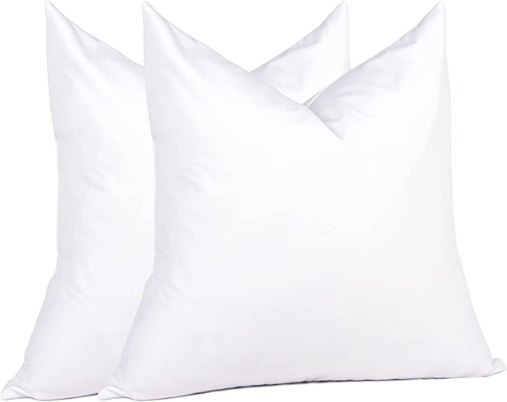 Euro Pillow Inserts 26 x 26 (Pack of 2, White), Down Feather Pillow Stuffer, Premium White Pillow... | Amazon (US)