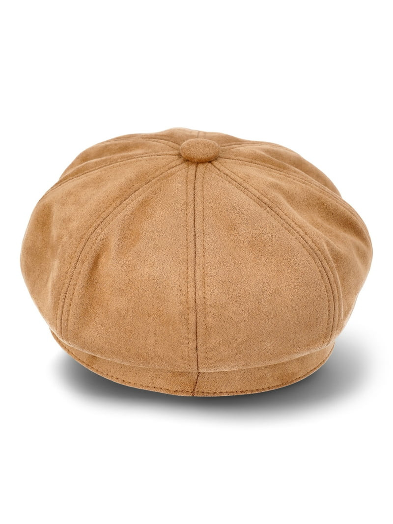No Boundaries Faux Suede Baker Hat, Women's, Sand | Walmart (US)