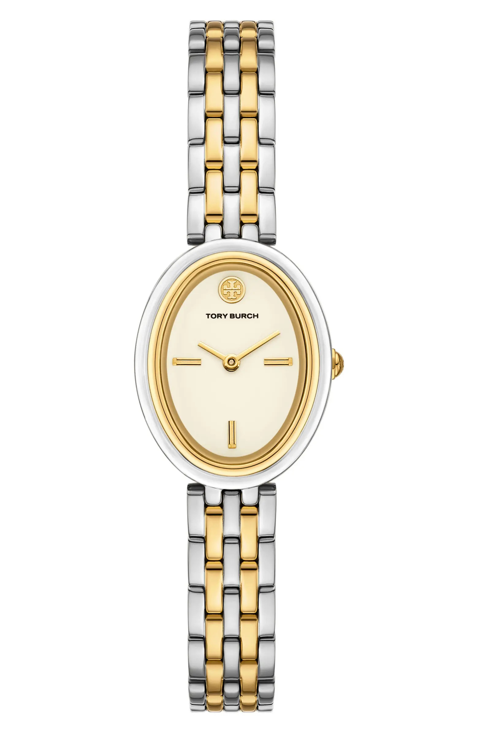 Tory Burch The Oval Two-Tone Bracelet Watch, 22mm x 28mm | Nordstrom | Nordstrom