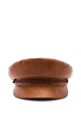 Brixton Fiddler Cap in Tan Vegan Leather | Revolve Clothing (Global)