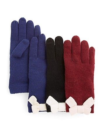 kate spade new york Colorblock Bow Tech Gloves | Bloomingdale's (US)