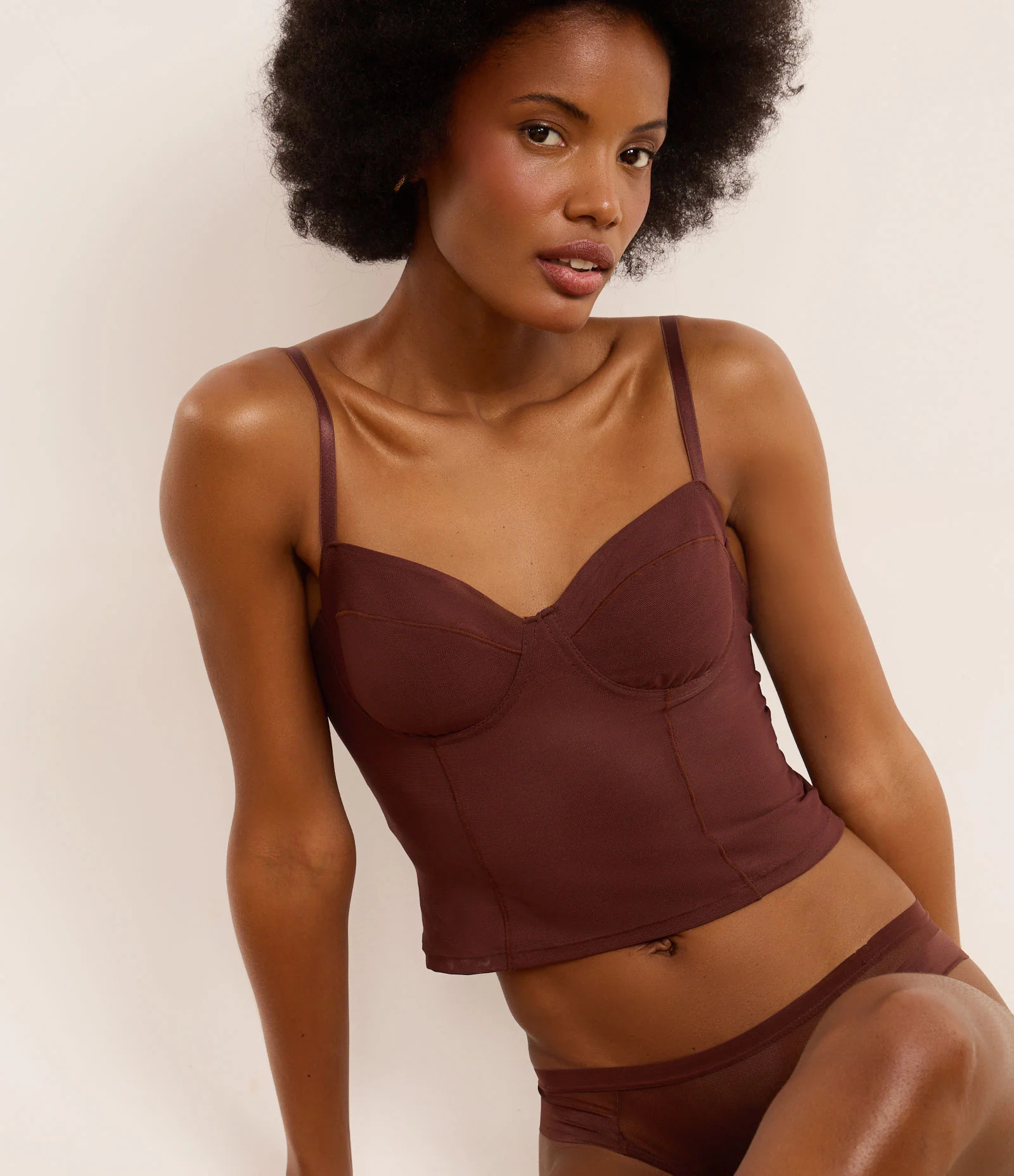 Corset sem Bojo em Tule Marrom - Lojas Renner | Renner (BR)