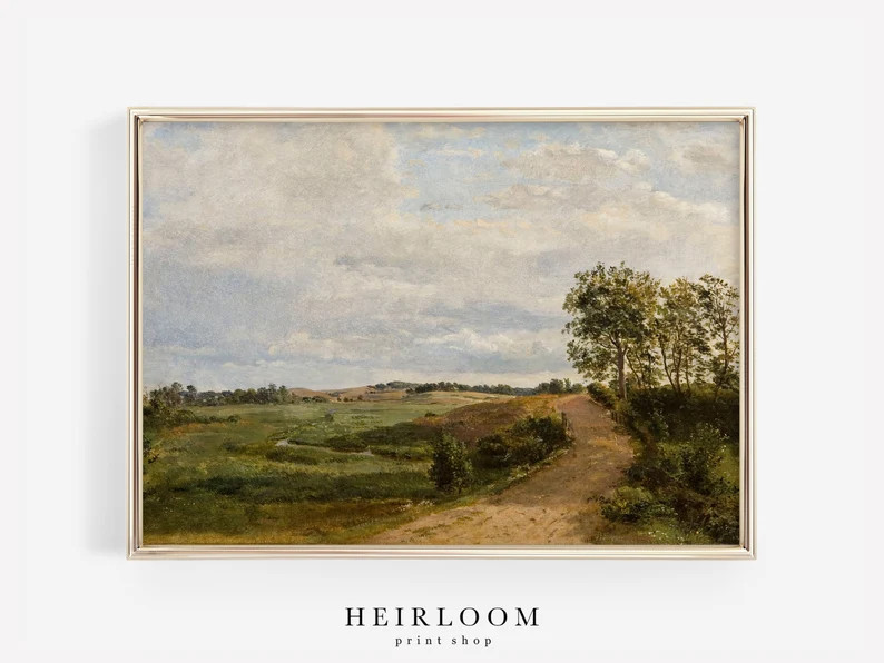 Country Landscape Painting  Farmhouse Wall Decor  Vintage | Etsy | Etsy (CAD)