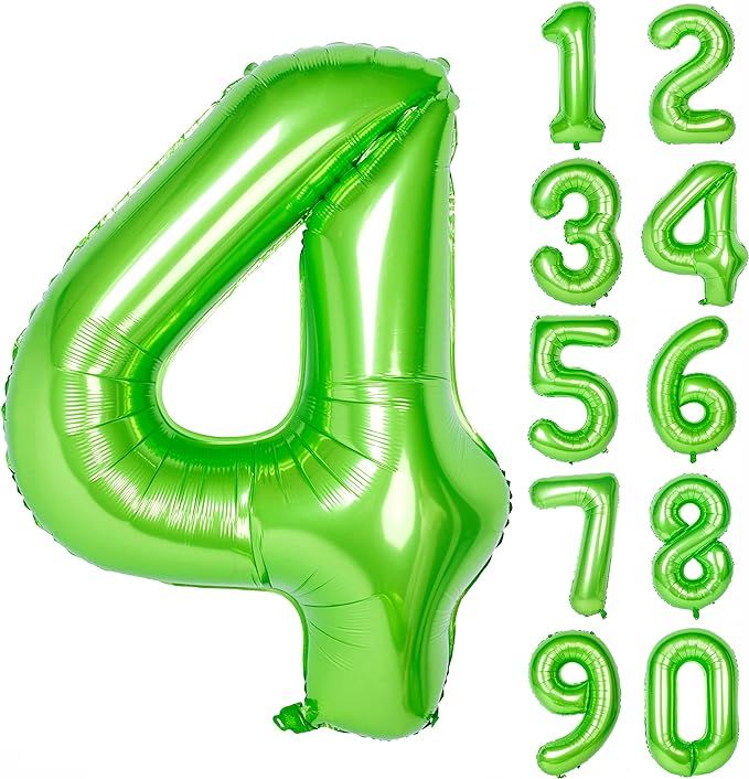 40 Inch green Large Numbers 0-9 Birthday Party Decorations Helium Foil Mylar Big Number Balloon D... | Amazon (US)