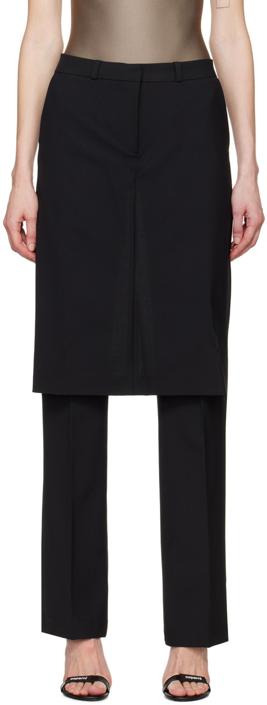 Coperni Black Skirt-Overlay Trousers | SSENSE