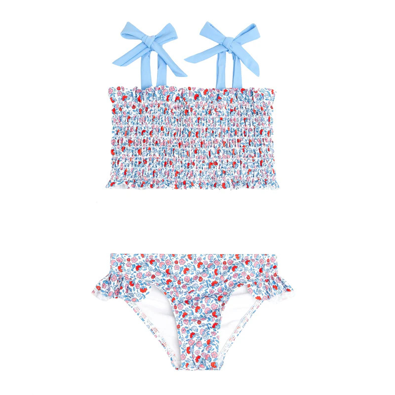 girls americana floral smocked bikini | minnow