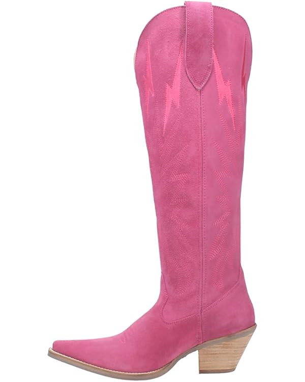 Dingo Womens Thunder Road Snip Toe Casual Boots Knee High Mid Heel 2-3" - Black | Amazon (US)