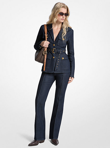 Belted Denim Blazer | Michael Kors US