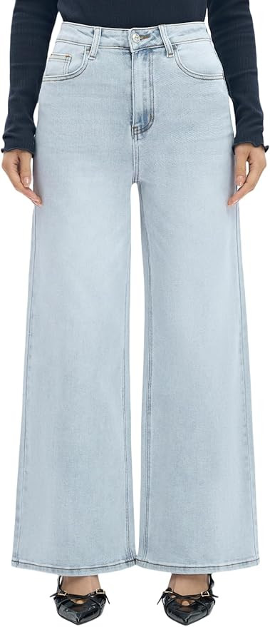 ONESO High Waisted Wide Leg Jeans BBL Jeans Boyfriend Baggy Jean | Amazon (US)
