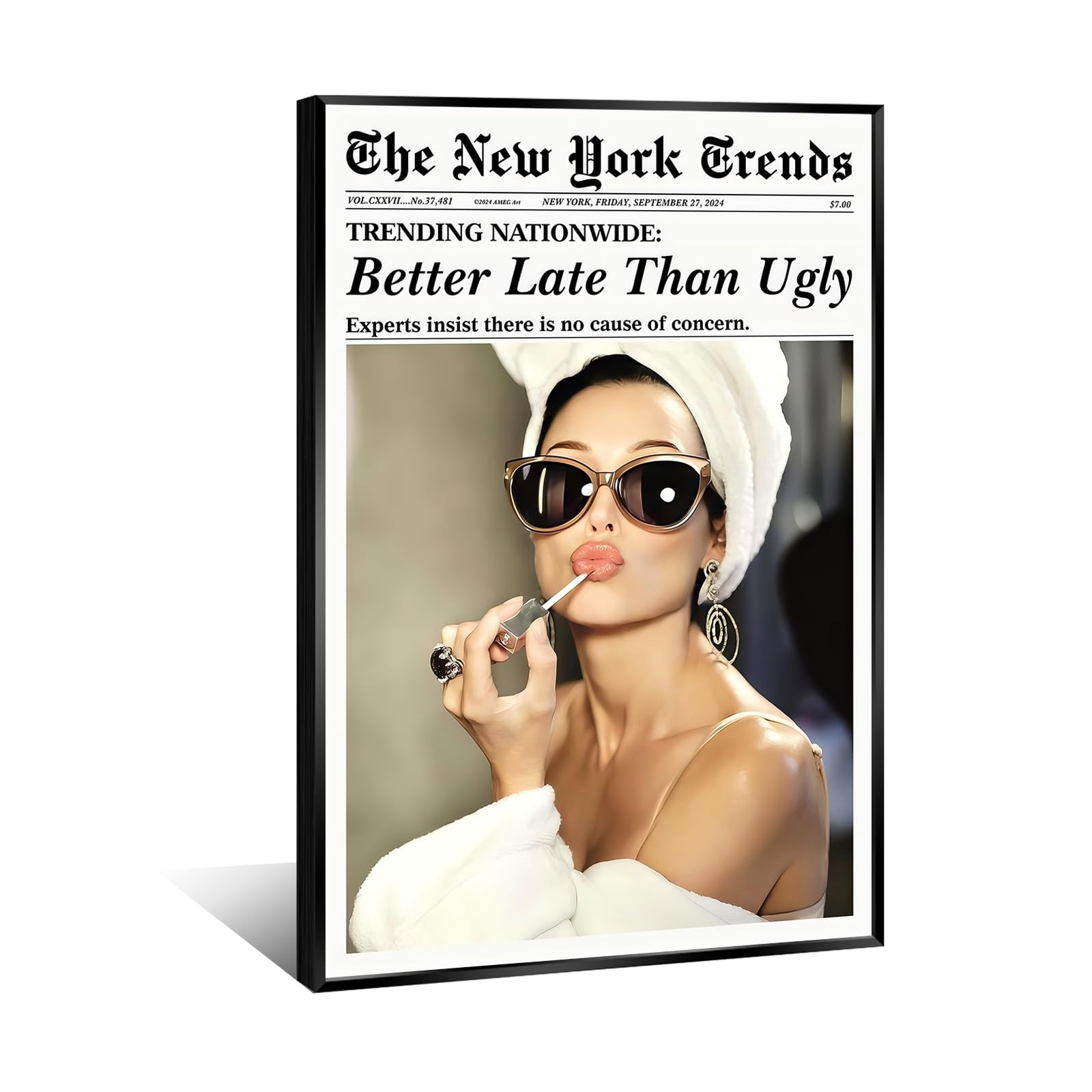 Trends New York Wall Art Vintage Newspaper Better Late Than Ugly Posters Modern Feminist Prints F... | Amazon (US)